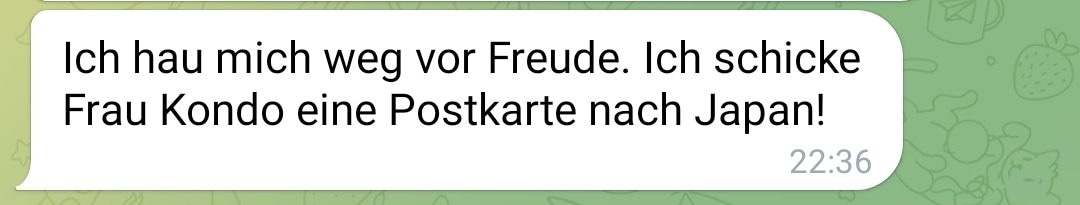 Hannah Cesarz - Testimonial - Postkarte nach Japan