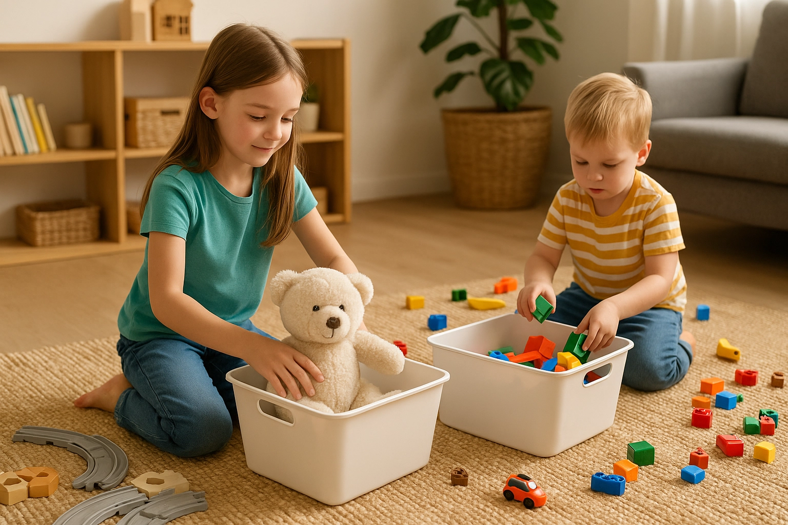 Aufräumen mit Kindern - Kinder räumen ihr Zimmer auf, ohne zu meckern